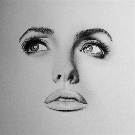 black and white face drawings